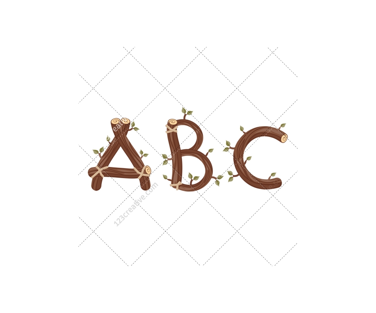 Download Wood alphabet vector pack - royalty free vectors (alphabet ...