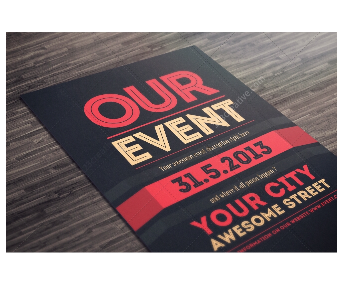 Our Event Flyer template - modern clean and minimal poster design, psd
