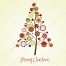 Soft colors vintage Christmas tree with balls vector