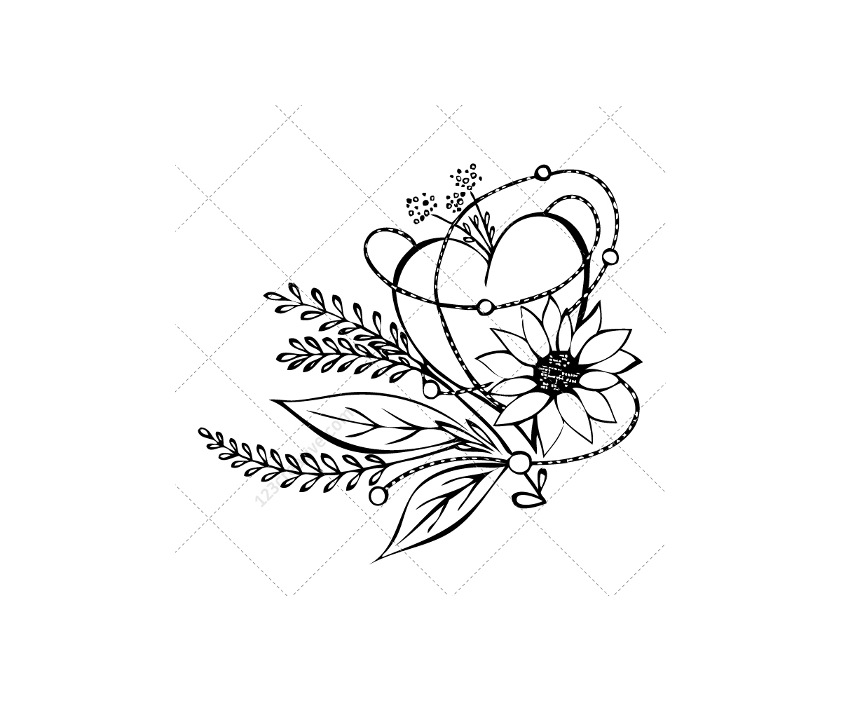 Floral Heart vector pack - 123creative.com